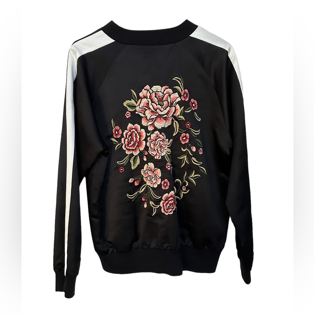 Forever 21 Bomber fashionable black red pink rose casual juniors size XL